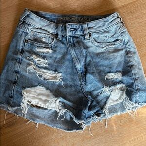American Eagle Outfitters Light Blue Ripped Jean Shorts